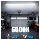 CNSUNWAY Led Shop Lights 4FT, D Shape LED Light 50W 7500LM 6500K Daylight White, Garage Light, Linkable Clear Cover T8 Integrated for Garage Workshop Workbench, ETL Listed(2-Pack)