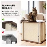 Veehoo Couch Protector from Cat Claws, Couch End Table with Cat Scratch Panel and Scratching Posts, Pet Corner Sofa Side Table Scratcher, Back Walnut, Left