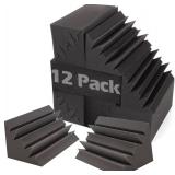 Acoustic Foam Bass Traps -12 Pack Wall Corner Studio Foam Blocks 12" X 7" X 7" Low-Frequency Sound Absorption Material for Home Studio and Theater etc. (12 Pack, Bass traps)