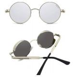 RONSOU Steampunk Style Round Vintage Polarized Sunglasses Retro Eyewear UV400 Protection Matel Frame