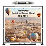 FUDESY 10x10 ft Backdrop Banner Stand, Heavy Duty Adjustable Background Kit With Carrying Bag, Step and Repeat Photography Frame for Trade Show Display Photo Booth Parties