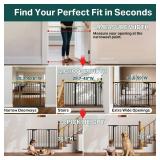 Cumbor 29.7 51.5" Extra Wide Baby Gate for Stairs, Pressure-Mounted Dog Gates for Doorways & Hallways, Auto-Close Walk-Through, No-Trip Design, Child Proof Safety, Dog/Pet Gate for Indoor Use, Black