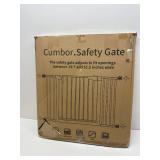 Cumbor 29.7 51.5" Extra Wide Baby Gate for Stairs, Pressure-Mounted Dog Gates for Doorways & Hallways, Auto-Close Walk-Through, No-Trip Design, Child Proof Safety, Dog/Pet Gate for Indoor Use, Black