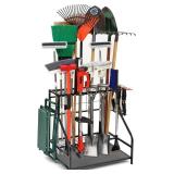 Garden Tool Organizer for Garage, Garden Tool Rack, Up to 58 Long Handled Tools, Yard Tool Holder for Garage, Shed, Outdoor, Tool Stand, Black (Garden Tool Rack)