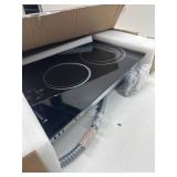 2 Burner Electric Stove 3200W, Drop-in Electric Cooktop with Slide Control, 12 Inch Ceramic Cooktop 220V, 99 Mins Timer, Safety Lock & Extended Zone, Hard Wire