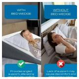 Kolbs Extra Wide Bed Wedge Pillow with Memory Foam Top for GERD and Acid Reflux, Stylish Jacquard Cover, (Extra Large 12 Height (31 x 33 x 12), Multi-Color