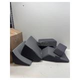 $130 Wedge Pillow Set for After Surgery Recovery, Reading Pillow with Breathable Seersucker, Adjustable Memory Foam Neck Pillow,Foam Leg Pillow,Relieves Neck,Leg Pain,Sleep Apnea(Dark Grey, 9PCS.)