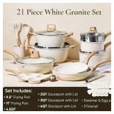 $210 CAROTE 21pcs Pots and Pans Set, Nonstick Cookware Sets, Induction Cookware Kitchen Set Non Stick Cooking Set w/Frying Pans & Saucepans (PFOS, PFOA Free)