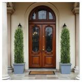 $190 THE BLOOM TIMES 6FT Tall Artificial Cedar Topiary Trees Set of 2, UV Resistant Large Faux Cypress Evergreen Plants for Outdoor Planters, Realistic Fake Bushes & Shrubs for Front Porch Christmas D