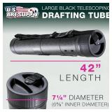 U.S. Art Supply Extra-Large Telescoping Drafting Tube - 7-1/4" Outside/6-5/8" Inside Diameter, Expands 42" to 62", Durable Protection with Shoulder Strap - Ideal for Posters, Blueprints, Art & More