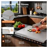 Pure Titanium Cutting Board, Titanium Cutting Boards for Kitchen, Dishwasher Safe Non-Slip Chopping & Kneading Board,Non-Toxic Cutting Board for Meat, Fruits, Vegetables& Bread, 20"x16"