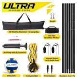 Volleyball Net for Backyard, Beach, Home, Includes 32x3 Ft Regulation Size Net, 8.5-Inch PU Volleyball, Carrying Bag, Boundary Lines, Steel Poles & Pump, Portable Volleyball Net Outdoor and Indoor