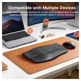 MOKURU Wireless Ergonomic Keyboard, Split Keyboard with Wrist Rest, Full Size 2.4G BT Computer Keyboard, Compatible with Windows, Mac OS, PC Computer/Laptop (Black)