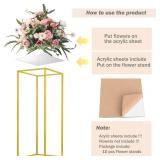 $118 23.6inch 10 pcs Column Vases Gold Centerpieces for Table Metal Flower Stand Gold Wedding Centerpieces for Tables Party Floral Stands for Flowers