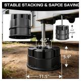 RV Stabilizer Blocks 4-Pack - Professional Heavy Duty Polymer Jack Blocks 40000 lbs - Complete Leveling Kit with Storage Bag
