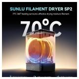 SUNLU 3KG Filament Dryer SP2 & Storage Box, 70  Max Temperature and 15min Fast Heating for 3D Printer Filament Drying and Sealing with Heat Control, Compatible with 1.75mm/2.85mm PLA PETG TPU ABS ASA