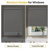 Sunfree Blackout Roller Shades Window Shades Cordless Blackout Window Blinds with Thermal Insulated for Bedroom,Office,46" W x 72" H