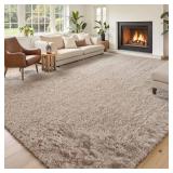$146 Area Rugs 9x12 Living Room,Large Area Rug Shaggy Carpet Soft Plush Furry Bedside Rug, Machine Washable Area Rugs for Bedroom Home Decor Non-Slip(9 x 12, Beige)