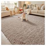 $146 Area Rugs 9x12 Living Room,Large Area Rug Shaggy Carpet Soft Plush Furry Bedside Rug, Machine Washable Area Rugs for Bedroom Home Decor Non-Slip(9 x 12, Beige)
