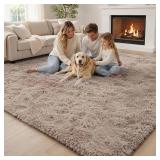 $146 Area Rugs 9x12 Living Room,Large Area Rug Shaggy Carpet Soft Plush Furry Bedside Rug, Machine Washable Area Rugs for Bedroom Home Decor Non-Slip(9 x 12, Beige)