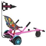 Gotrax Hoverboard Go Kart Attachment for 6.5" to 10" Hoverboards, Adjustable Frame & Handlebar, Hoverboard Seat Accessory for Kids and Adults,Pink