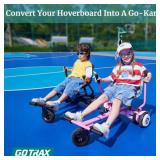 Gotrax Hoverboard Go Kart Attachment for 6.5" to 10" Hoverboards, Adjustable Frame & Handlebar, Hoverboard Seat Accessory for Kids and Adults,Pink