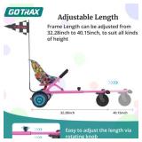 Gotrax Hoverboard Go Kart Attachment for 6.5" to 10" Hoverboards, Adjustable Frame & Handlebar, Hoverboard Seat Accessory for Kids and Adults,Pink
