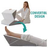 Bedluxe Wedge Pillow Headboard, 3PCS Orthopedic Bed Wedge Pillows Set for After Surgery, Adjustable Pillow Wedge for Acid Reflux&Back Pain Relief, Sleeping, Back Pillow for Bed Sitting Up, White/Grey