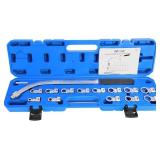 DPTOOL 15pc Idler Timing Belt Tensioner Pulley Removal Tool Kit Universal Auxiliary Idler Adjustment Wrench with Hex and Dodecagonal Adapters