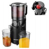Cold Press Juicer Machine-Compact Juicer Machines Up to 92% Juice Yield 5.3" Wide Chute for High Nutrient Fruits Vegetables,Slow Masticating Juicer Easy Clean with Brush Pulp Measuring Cup Reverse
