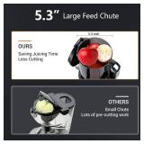 Cold Press Juicer Machine-Compact Juicer Machines Up to 92% Juice Yield 5.3" Wide Chute for High Nutrient Fruits Vegetables,Slow Masticating Juicer Easy Clean with Brush Pulp Measuring Cup Reverse