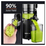 Cold Press Juicer Machine-Compact Juicer Machines Up to 92% Juice Yield 5.3" Wide Chute for High Nutrient Fruits Vegetables,Slow Masticating Juicer Easy Clean with Brush Pulp Measuring Cup Reverse
