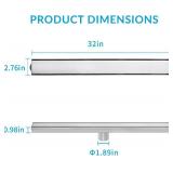 32 Inch Linear Shower Drain Silver Floor Drain for Bathroom Kitchen Rectangular 2 in 1 Floor Drain Tile Insert Cover 304 Stainless Steel Easy Install with Hair Strainer, Adjustable Leveling Feet