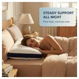 Extra Firm Pillow, Memory Foam Core Support for Side and Back Sleepers, Neck Alignment, Comfortable Loft, Washable Cover, Fits Standard Pillowcases, Designed to Hold Shape Night After Night