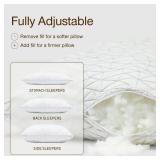 Coop Home Goods Original Adjustable Pillow, Queen Size Bed Pillows for Sleeping, Cross Cut Memory Foam Pillows - Medium Firm Back, Stomach and Side Sleeper Pillow, CertiPUR-US/GREENGUARD Gold