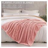 Exclusivo Mezcla Fleece Throw Blanket for Couch, Extra Large Fuzzy Dusty Pink Bed Blankets, Soft Cozy Plush Sofa Throws for All Seasons, 50x70 Inches