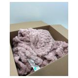 Exclusivo Mezcla Fleece Throw Blanket for Couch, Extra Large Fuzzy Dusty Pink Bed Blankets, Soft Cozy Plush Sofa Throws for All Seasons, 50x70 Inches