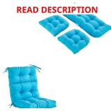 $123 Wicker Chair Cushions of 3 Pieces & High Back Chair Cushion, Aqua Blue