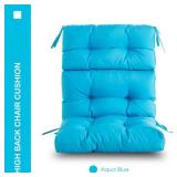 $123 Wicker Chair Cushions of 3 Pieces & High Back Chair Cushion, Aqua Blue