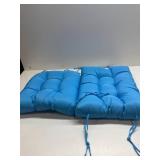 $123 Wicker Chair Cushions of 3 Pieces & High Back Chair Cushion, Aqua Blue