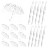 10 Pcs Clear Umbrellas Wedding bulk, Transparent Umbrellas, Windproof Large Clear Umbrella for Outdoor Events, Wedding Supplies