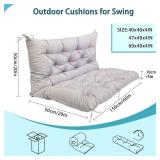 Swing Replacement Cushions for Outdoor: 2-3 Seater Bench Waterproof Cushion with Ties - 4in Thick Swing Cushion for Garden Furniture Patio Porch