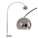 $180 Olivia 75 in. Brushed Chrome Industrial 1-Light Adjustable LED Arc Floor Lamp with Chrome Metal Bowl Shade