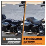 $148 One-Piece Seat Driver & Passenger Seat 2-Up Fit for Harley Touring Road King FLHR Road Glide FLTR Street Glide FLHX Electra Glide Ultra Limited FLHT 2009-2023 (Black Stitching)