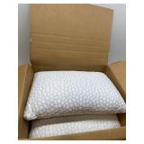 QUTOOL Cooling Pillow for Sleeping, CertiPUR-US Shredded Memory Foam Queen Pillows Set of 2, Cool Pillow for Hot Sleepers Adjustable Firm Pillow for Side, Back, Stomach Sleepers Soft Yet Support,White