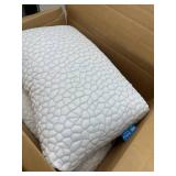 QUTOOL Cooling Pillow for Sleeping, CertiPUR-US Shredded Memory Foam Queen Pillows Set of 2, Cool Pillow for Hot Sleepers Adjustable Firm Pillow for Side, Back, Stomach Sleepers Soft Yet Support,White