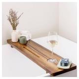 Premium Nature Shed Bathtub Tray for Freestanding Bath | Large & Thick 35" Acacia Wood Luxury Bath Tray for Tub | Anti-Tip, Non-Toxic, Adjustable Bathtub Trays for Tub with Bathroom Accessories Holder