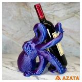 Azata Octopus Wine Holder - Unique Kraken Sculpture & Nautical Tabletop D cor, Coastal Kitchen Accessory & Underwater Theme Bar Stand - Premium Display for Wine, Liquor, Soda Bottles or Stanley Cup