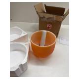 TERRITORY D Note Sacral Chakra Orange Colored Quartz Frosted Crystal Singing Bowl 8 inch