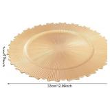 Charger Plates Bulk,100PCS Round Dinner Floral Plates, 13 Inch PP Charger Plate, Reusable Chargers Dishes for Upscale Wedding, Dining & Serving (50, Gold)